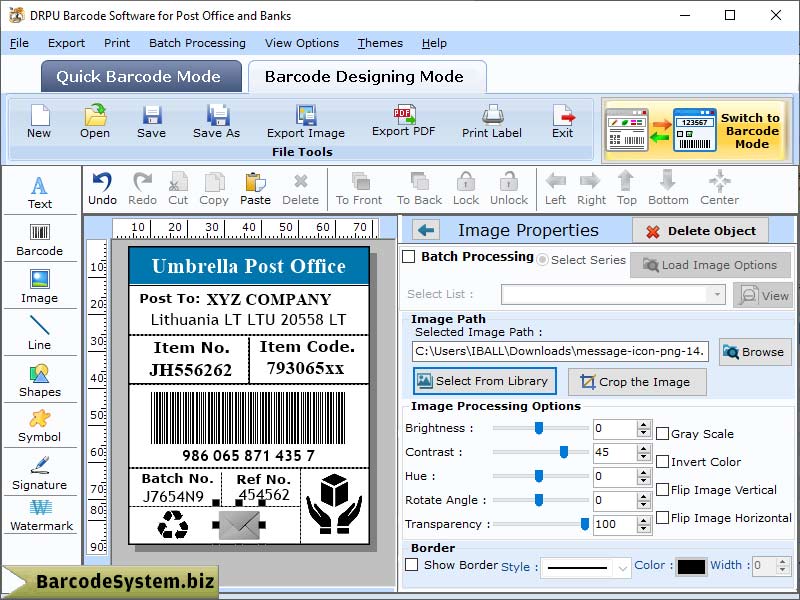 Bank Barcode Label Generator Software software